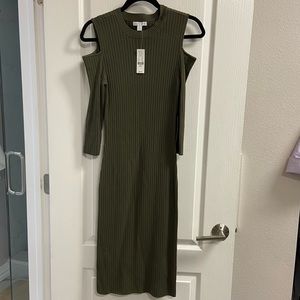 Olive green midi dress NWT